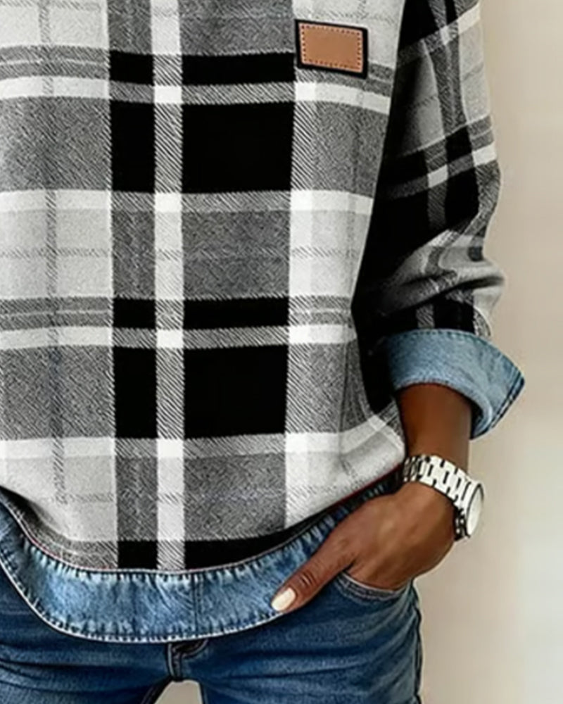 Winnie - Suéter Casual con Detalles de Denim