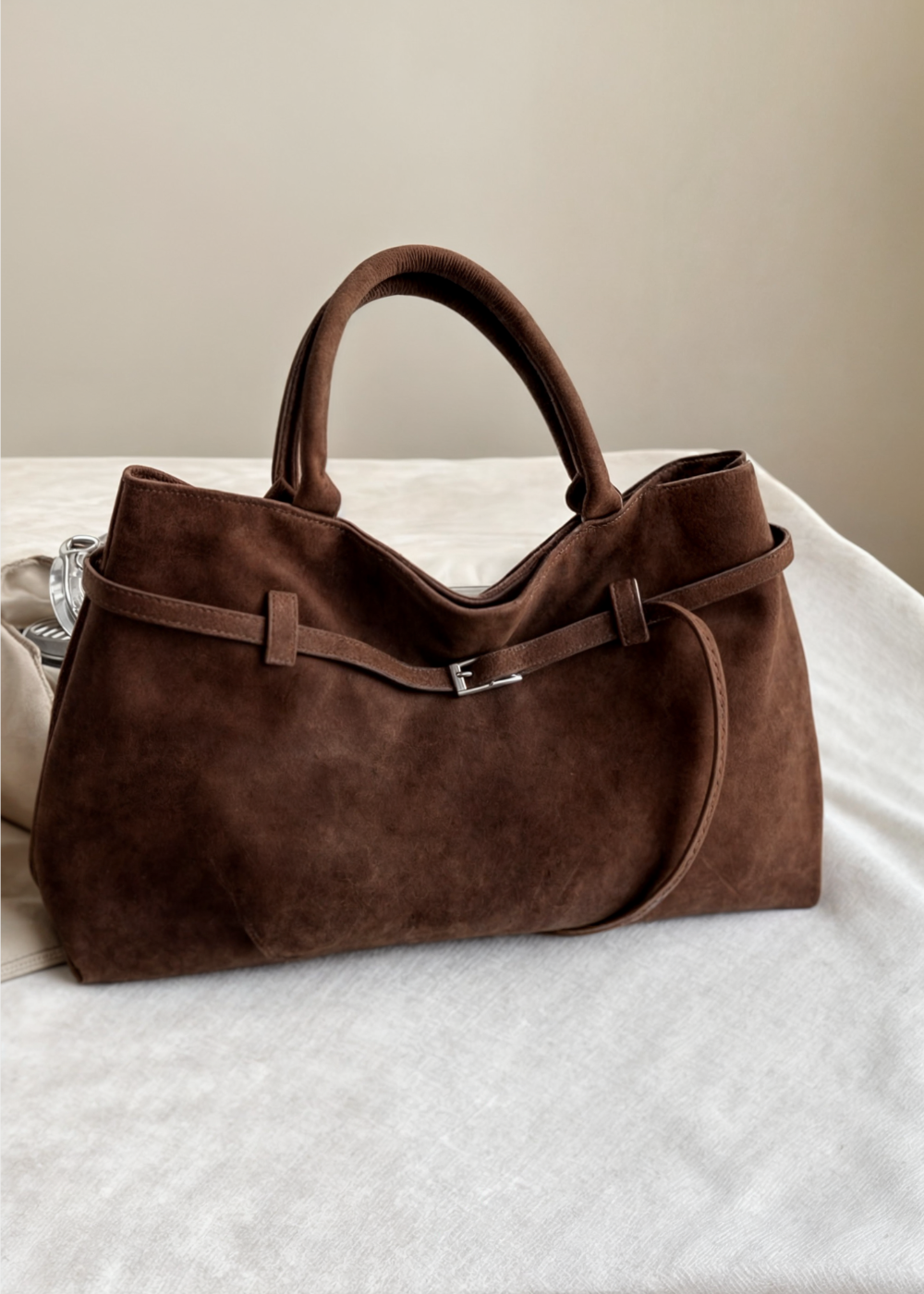 Bolso de Gamuza Celeste