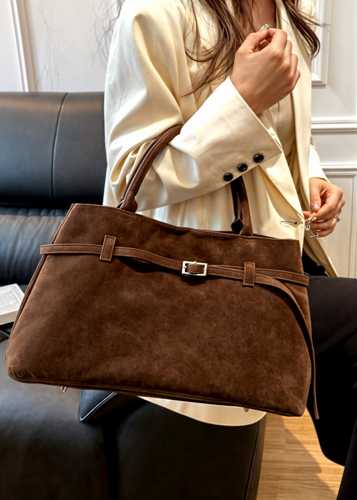 Bolso de Gamuza Celeste