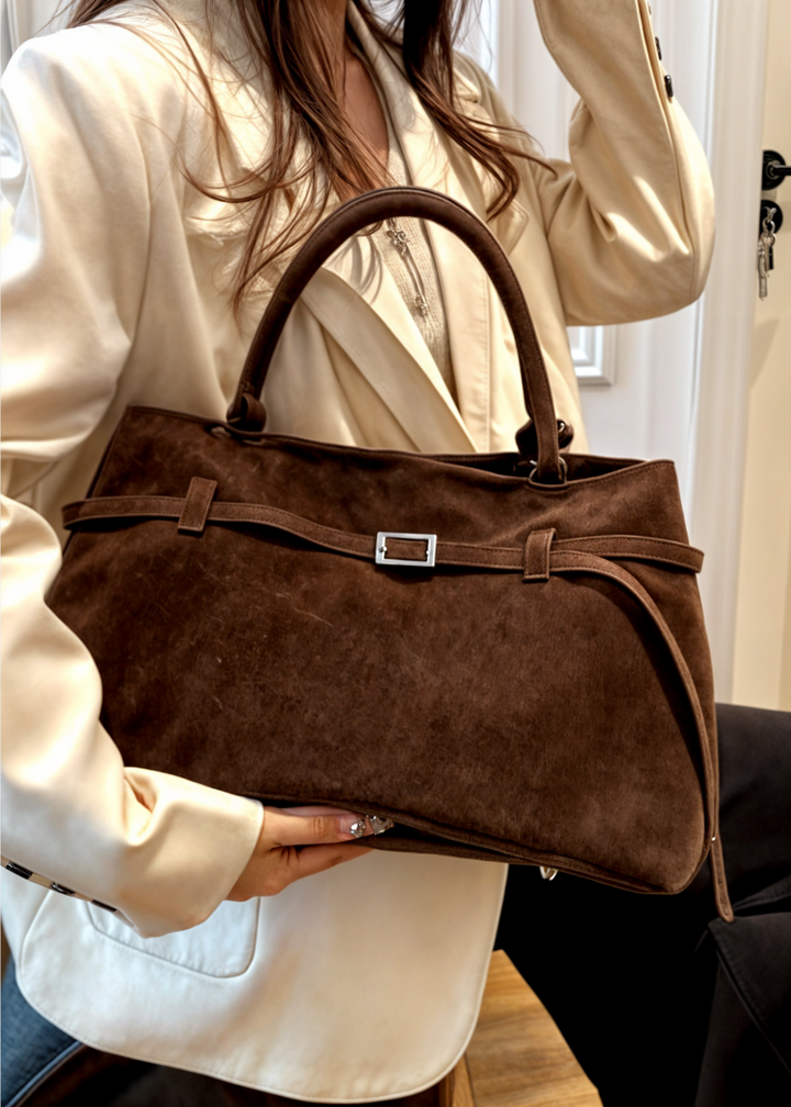 Bolso de Gamuza Celeste