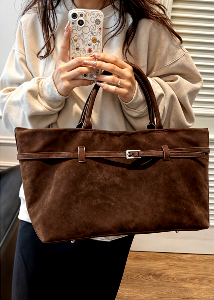 Bolso de Gamuza Celeste