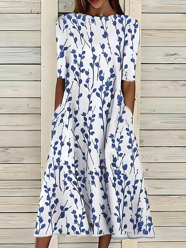 Janice - Vestido Midi Floral Costero